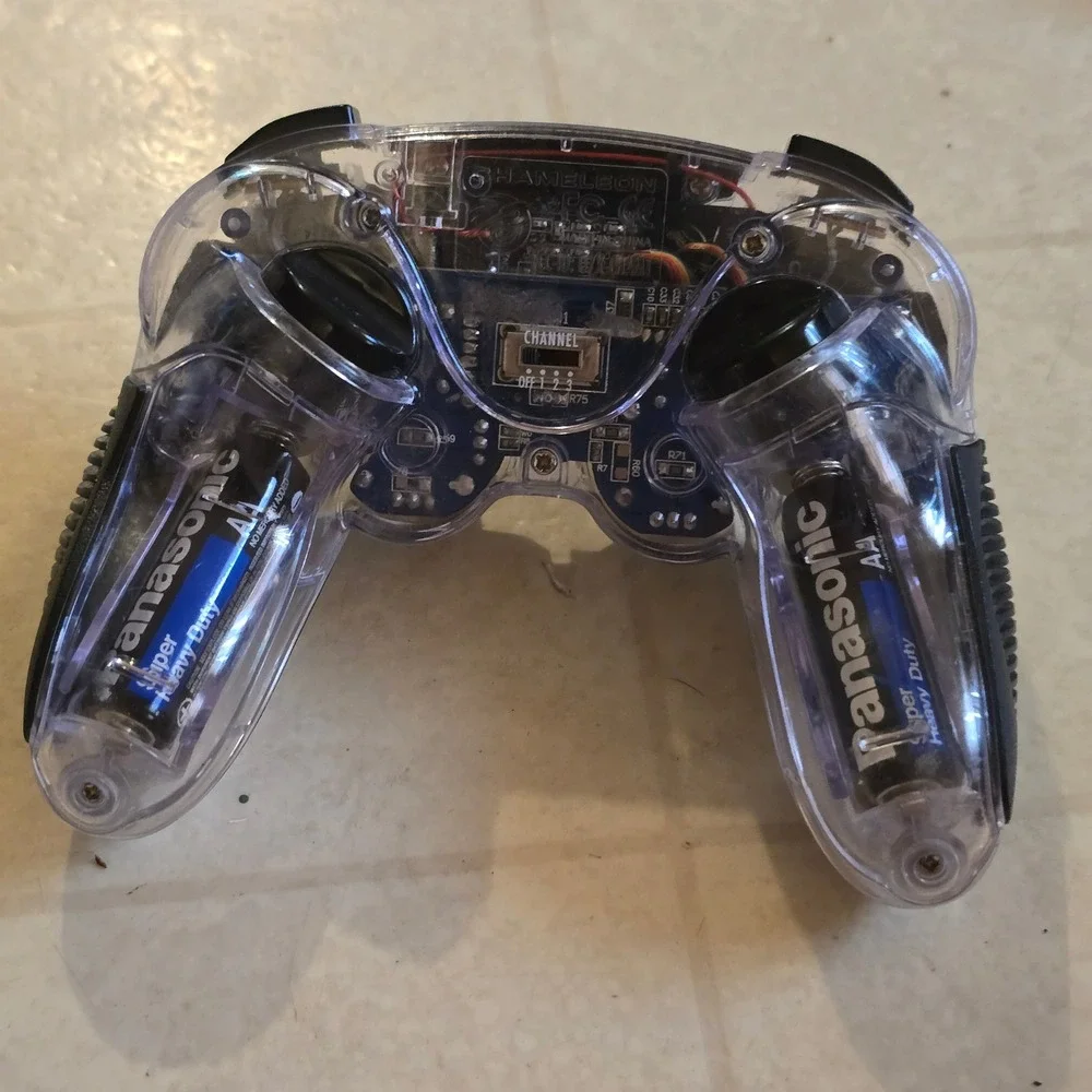 Chameleon PS2 Wireless Controller Set For Parts Black Clear Gamepad 2pk